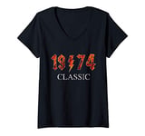 Womens 1974 Classic Rock Birthday V-Neck T-Shirt