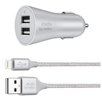 Belkin 2 Port Car Charger 1.5 Metre Charge Sync Apple MFi Certified Lightning