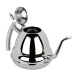 Théière Et Cafetière en Acier Inoxydable avec Poignée Résistante À La Chaleur, Spécial pour Cuisinière À Induction (Couleur: Argent, Taille: 1.2L) Cadeau Parfait