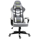 Racing Gaming Chair w/ Lumbar Support, Headrest, Gamer Office Chair, Grey White