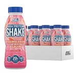 Applied Nutrition Protein Shakes - High Protein Shake Ready To Drink, Protein Drink With 20g Of Protein, Low Fat Protein Shake, On The Go Bottle - 8 x 330ml (Strawberry)