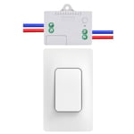 Cerhot US interrupteur sans fil sans piles Lot de 1 kit interrupteur sans fil RF433 interrupteur telecommande sans fil interrupteur a distance eclairage domestique (US 1Gang 1V1 A)