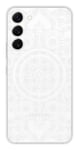 Coque en silicone imprimée compatible Samsung Galaxy S23 Mandala blanc