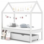 Prolenta Premium - Furniture Limited - Cadre de lit d'enfant avec un tiroir Blanc