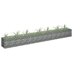 vidaXL Gabion Raised Bed Galvanised Steel Raised Bed Fencing Wire Patio Flower Plant Bed Stone Wire Garden Outdoor Landscape Gabion Pot 270x30x30cm