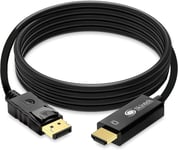 SK-04-DPH18 Câble adaptateur Display Port (DP) vers HDMI,4K 1080p 60 Hz mâle-femelle pour connecter un PC/Notebook/MAC avec sortie Display Port à un moniteur avec entrée HDMI. Câble de 1,8 m