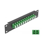 Delock - Panneau de Brassage Fibre Optique 10' 12 Ports lc Duplex Vert 1 u Noir (66766)