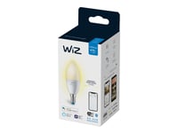 Wiz - Led-Glödlampa - Form: C37 - Glaserad Finish - E14 - 4.9 W (Motsvarande 40 W) - Klass F - Mjukt Vitt Ljus - 2700 K