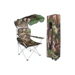 Jardibricodeco - Chaise de pêche camping camo avec toit pliable