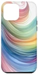 Coque pour iPhone 12 Pro Max Aquarelle minimaliste abstrait pastel coloré arc-en-ciel vague