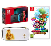 Nintendo Switch (Neon Red & Blue), Mario & Luigi: Brothership & Princess Zelda Case Bundle, Red,Blue