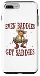 Coque pour iPhone 7 Plus/8 Plus Funny Cowboy Frog Even Baddies Get Saddies Citation Yee Haw Des