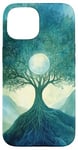 iPhone 15 Fantasy Yggdrasil Tree Life Nature Spiritual Moon Case