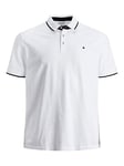 JACK & JONES Men's Jjepaulos Polo Ss Noos Ps T-Shirt, White/Detail:ps, 4XL Plus