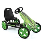 Hauck Speedster Pedal Go Kart, Green - for Children 4-8 Years, Up to 50 kg, Handbrake, 3 Seat Adjustments