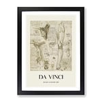 Human Anatomy Vol.7 By Leonardo Da Vinci Exhibition Museum Painting Framed Wall Art Print, Ready to Hang Picture for Living Room Bedroom Home Office Décor, Black A2 (64 x 46 cm)