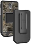 Grid Case Hard Shell Cover and Belt Clip Holster Combo for CAT S22 Flip Phone