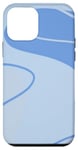 Coque pour iPhone 12 mini Bleu clair Boho neutre abstrait ligne art design