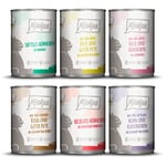 MjAMjAM - Nourriture humide premium pour chat - Colis mixte 6 pour votre chat, paquet de 6 (6 x 400 g), sans céréales avec supplément de viande