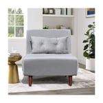 Fauteuil convertible lit une place tissu velours Gris dimension: 80 x 90 x 84 cm - dimension lit: 80 x 190 x 28 cm