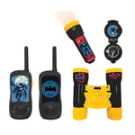 LEXIBOOK Batman-eventyrsett med 2 walkie-talkier opp til 120 meter, kikkert, lommelykt og kompass