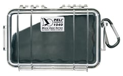 PELI 1040 boîte antichoc étanche pour protéger les smartphones et les petits objets, étanche à l'eau et à la poussière IP67, capacité de 0,7L, fabriquée aux États-Unis, doublure transparente/noire