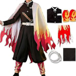 Demon Slayer Rengoku Kyoujurou Cosplay Kostym Kimono Uniform Outfit Halloween Party Anime Rollspel Fancy Dress Set-c Kläder Outfits S