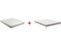 Ensemble Matelas Sommier 140 x 190 Eurythmie 140x190 + sommier jersey galet