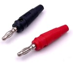 Dolaso - Pack de 4 fiches bananes 4 mm 2 noires 2 rouges, adaptateur fiche banane pour câble haut-parleur multimètre