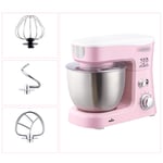 Stand Mixer, 6 Speed Tilt-Head Kitchen Electric Food Mixer with Beater, Dough Hook and Wire Whip, Compact Body Food Grade Materials 3.5L Capacity 600W Pure Copper Motor Easy to Clean(Pink)