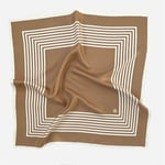 No. 9 Silk Scarf - Camel & White