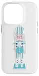 Coque pour iPhone 14 Pro Casse-noisette assortis vintage bleu Merry Christmas jouets