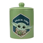 Star Wars for Pets The Mandalorian Snack Time Pot à friandises pour chien | Pot à friandises en céramique pour chien avec couvercle, passe au lave-vaisselle | Baby Yoda Green | Pot à friandises Baby