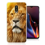 OnePlus 6T kuviollinen silikooni muovinen takasuoja kuori - Leijona Ruskea