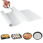 Silicone Tapis de Cuisson, 30X304.8cm, Tapis Silicone Cuisine, Plaque Silicone, RéSistant à La Chaleur AntidéRapant Tapis Table, Pour Cuisine,éCole,PâTisserie,Diy,Peinture(Blanc)