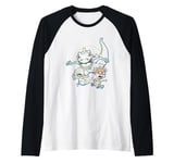 Rugrats Run From Reptar Tommy Chuckie Artline Chest Logo Raglan Baseball Tee