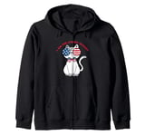 I Am The Enemy Within Patriotic Cat Zip Hoodie