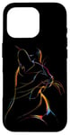 iPhone 16 Pro Vibrant Cat Silhouette Line Drawing Beauty Case