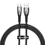 Baseus USB-A til USB-C Hurtigladekabel, 100W, 1m - Sort