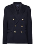 Polo Ralph Lauren Double-Breasted Knit Blazer Marinblå