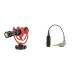 RØDE VideoMicro Compact On-Camera Microphone + SC4 TRS to TRRS Adaptor (3.5mm - Smartphone, Laptop Compatible) for Filmmaking, Content Creation and Location Recording