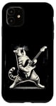 Coque pour iPhone 11 Guitare chat à bascule jouant hilarant Kitty Cat Guitarist