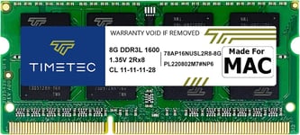 8 Go Compatible Pour Apple Ddr3L 1600 Mhz Pc3L-12800 Pour Mac Book Pro(Début/Fin 2011,Mi 2012),Imac(Mi 2011,Fin 2012,Début/Fin 2013,Fin 2014,Mi 2015),Mac Mini(Mi 2011,Fin 2012)Ram Mac