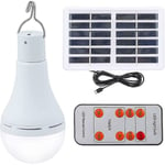 Ampoule solaire à trois niveaux, 9w, variable, avec capteur de lumière, Portable, Rechargeable, pour abri de Camping