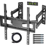 BONTEC Corner TV Wall Mount Bracket for 26-50 inch LED LCD Flat Curved TVs, Tilt Swivel Extendable Full Motion TV Bracket with Dual Articulating Arms, Holds up to 45kgs, Max VESA 400x400mm