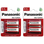 Panasonic Lot de 2 Blisters de 2 piles RED ZINC R14