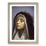 Big Box Art Carlo Dolci St. Catherine of Siena Framed Wall Art Picture Print Ready to Hang, Oak A2 (62 x 45 cm)