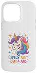 Coque pour iPhone 14 Pro Max Licorne Cadeau Fille 4 ans Enfant 4ème Anniversaire