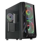 Micro-ATX/Mini ITX / ATX miditornikotelo Aerocool ACCM-PB20033.11 RGB USB 3.0 Ø 20 cm Musta