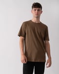 Boss Orange Tales Mens Cotton-Jersey T-shirt With Logo Patch - Brown - Size Large